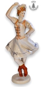 Vintage Hollohaza Hungarian Dancer Figurine, Hallmarked