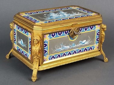 19th C. Fine French Figural Bronze Mounted Jewelry