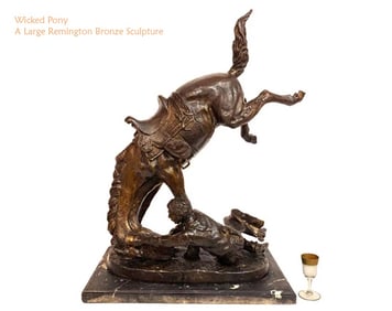 Wicked Pony Large Bronze Statue Signed By Remington