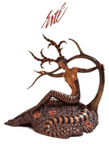 ERTE THE HUNTING BRONZE SCULPTURE, SIGNED