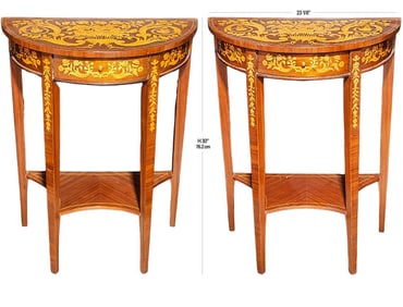Pair Of Louis XVI Marquetry Consoles