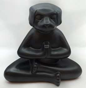 Yoga Figurine Porcelain Labrador Retriever Meditating