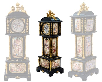 19th Century Viennese Enamel Bronze Mounted Desk Clock