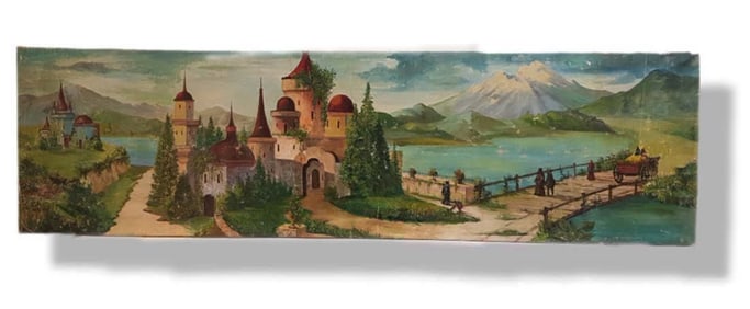 91" Oil On Canvas Landscape Painting