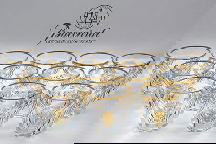 Set Of Twelve 20th C. French Baccarat Harcourt Empire Shot Glasses