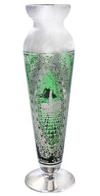 Murano Vase With Silver Overly, Circa 1948