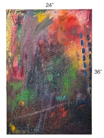 'Urban Haze' Modern Abstract Oil On Canvas Painting