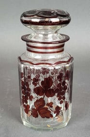 Bohemian Glass Lidded Jar