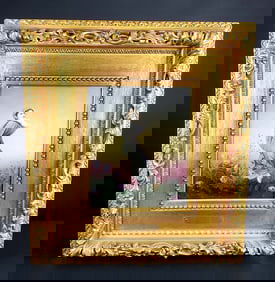 KPM Porcelain Plaque of Lady in the Country, Circa 1900