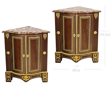 Pair Of Early 19th Century French Bronze Mounted Corner Cabinets