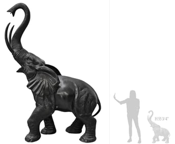 Large Continental Figural Bronze Elephant Statue
