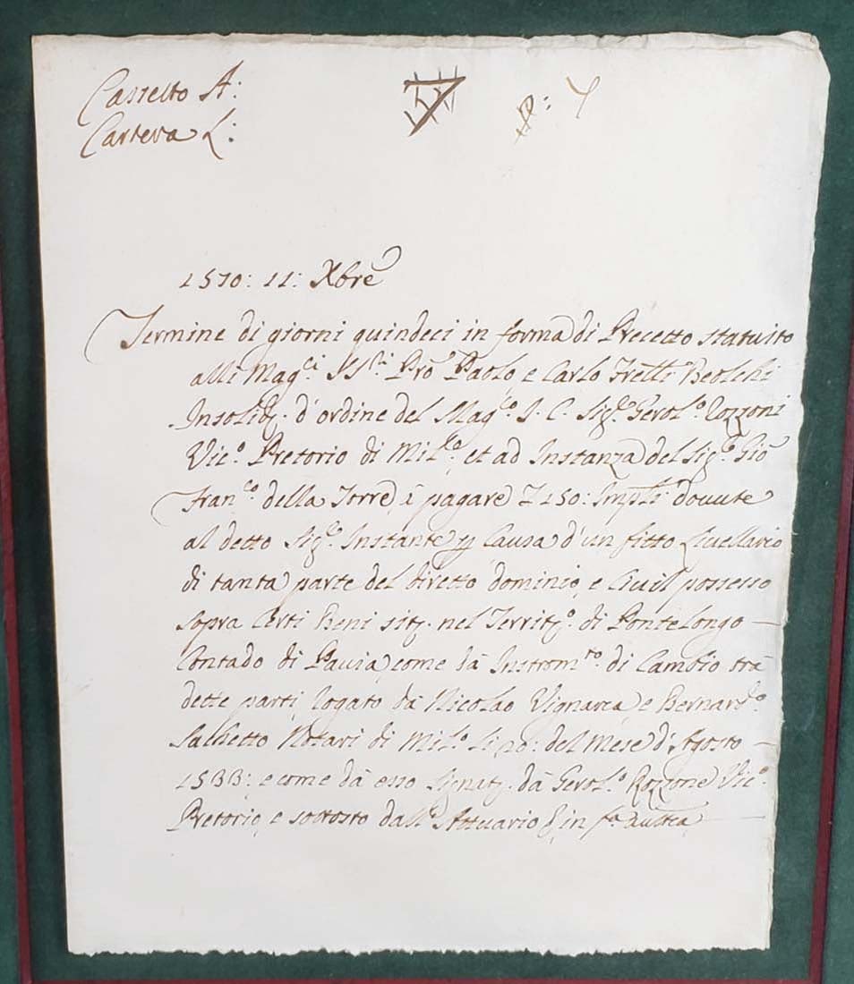 Antique Framed 16th C. Commemorative Plaque & Document C. - 3