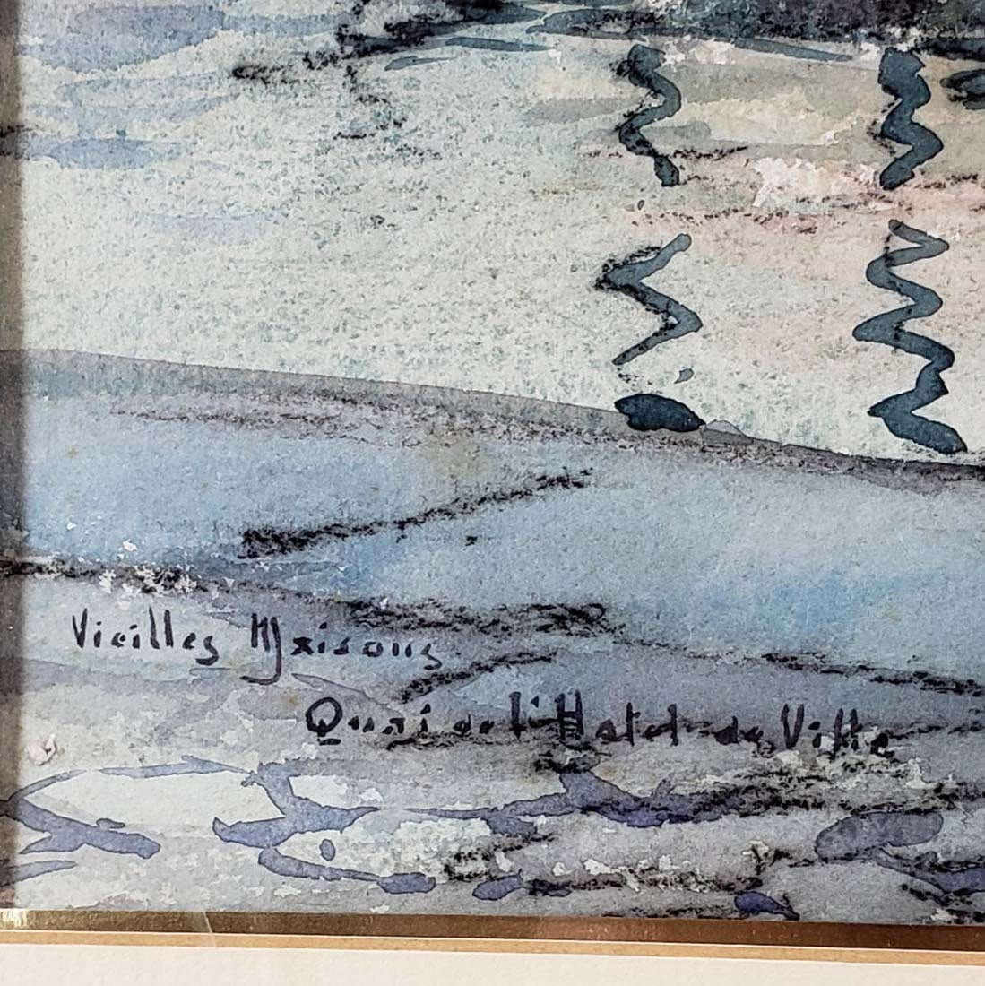 Antique Framed Watercolor Signed - 3