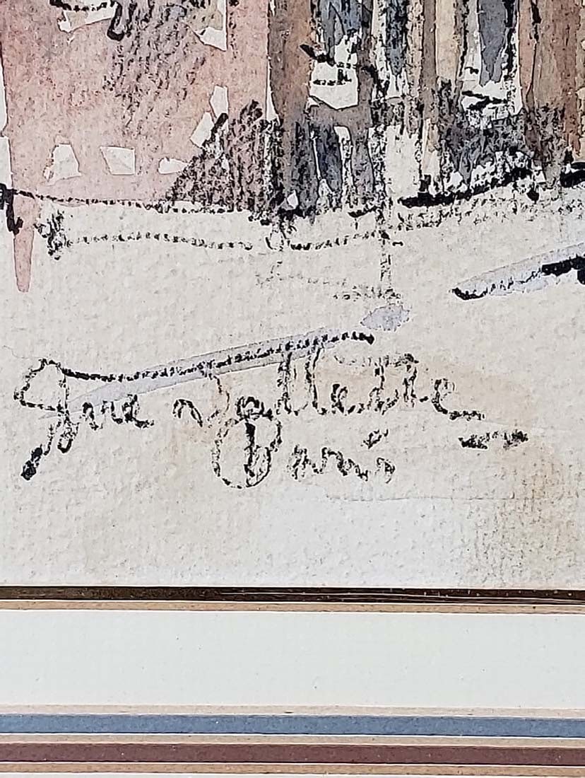 Antique Framed Watercolor Signed - 3