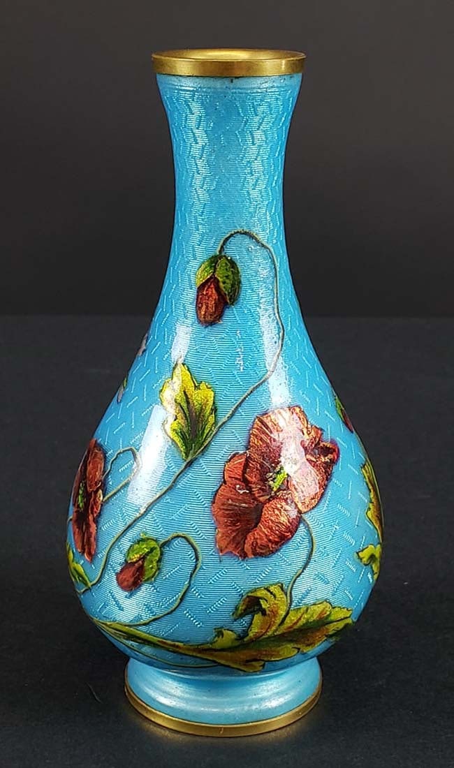 19th C. Enamel Miniature Vase - 3