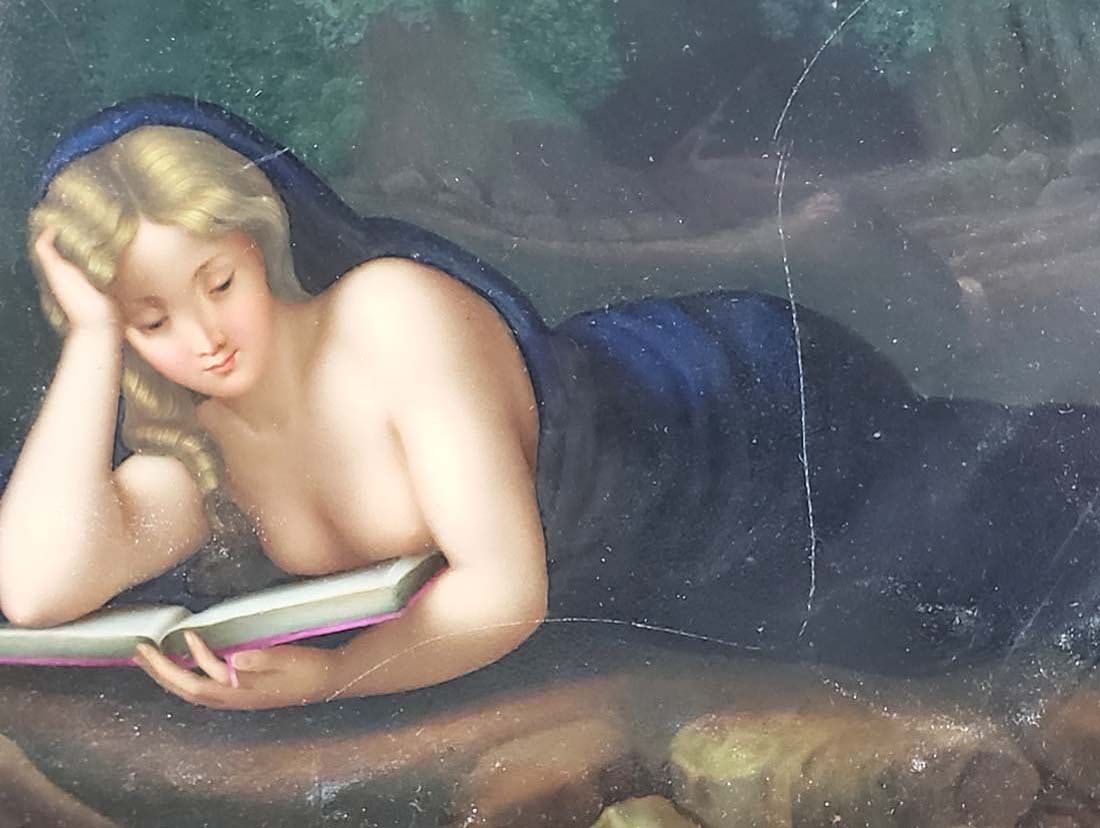 Framed German Porcelain Plaque - 2