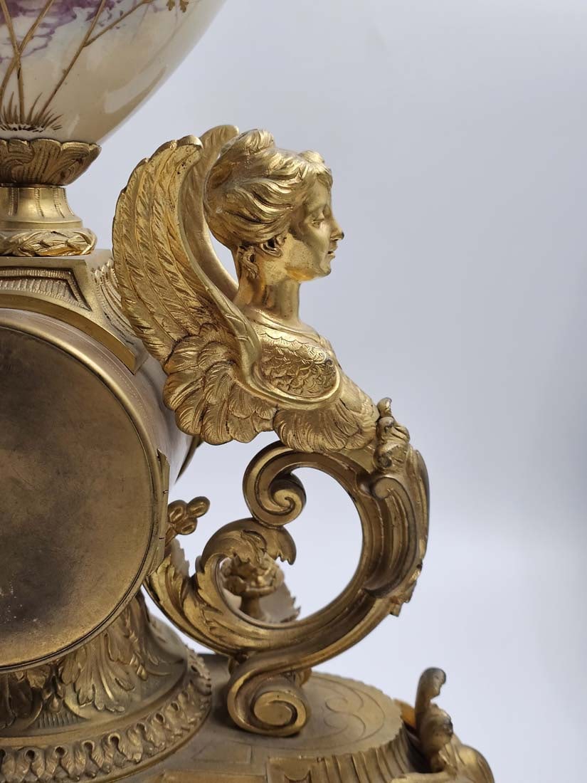 19th C. Figural Bronze Sevres Clock, Signed - 13