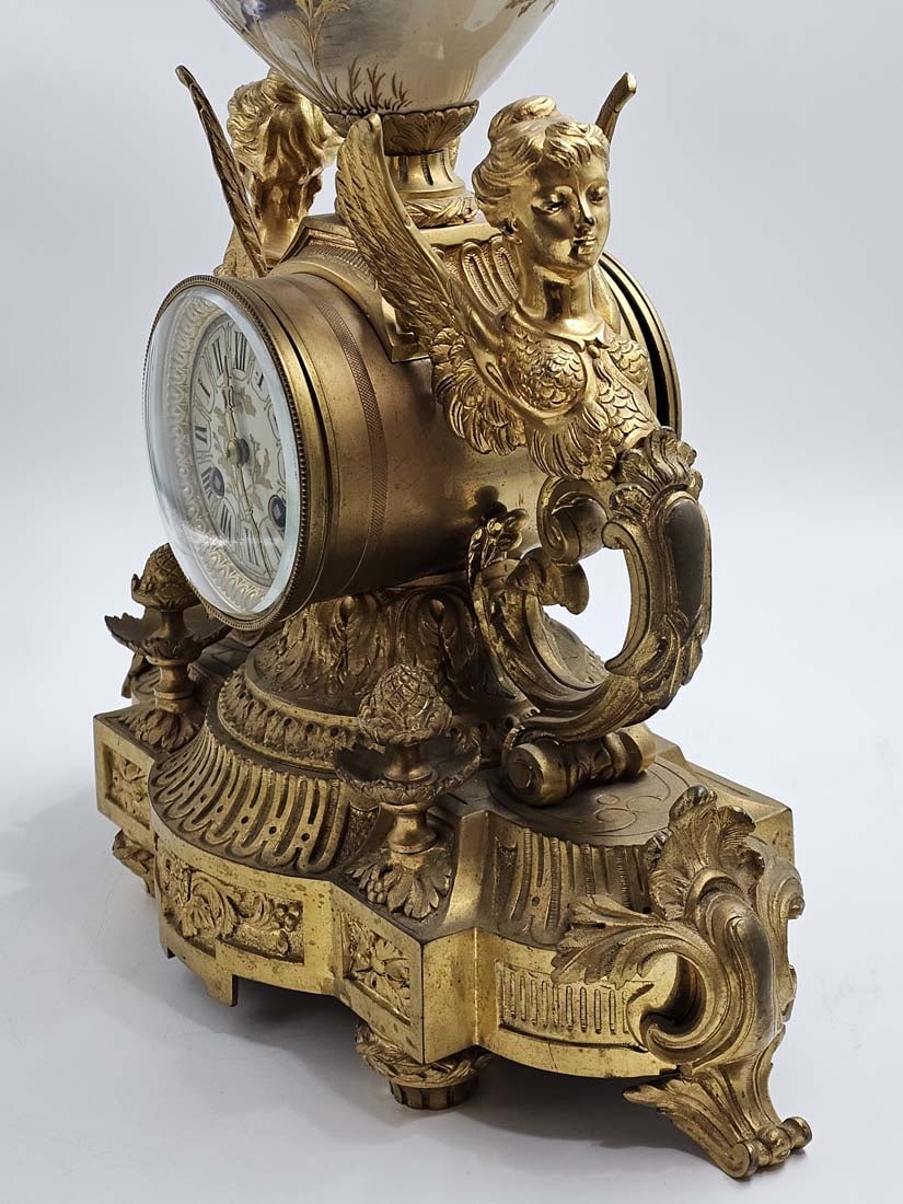 19th C. Figural Bronze Sevres Clock, Signed - 3