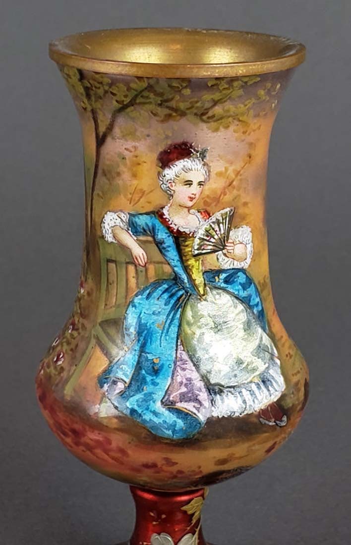 Austrian Viennese Enamel Vase - 2