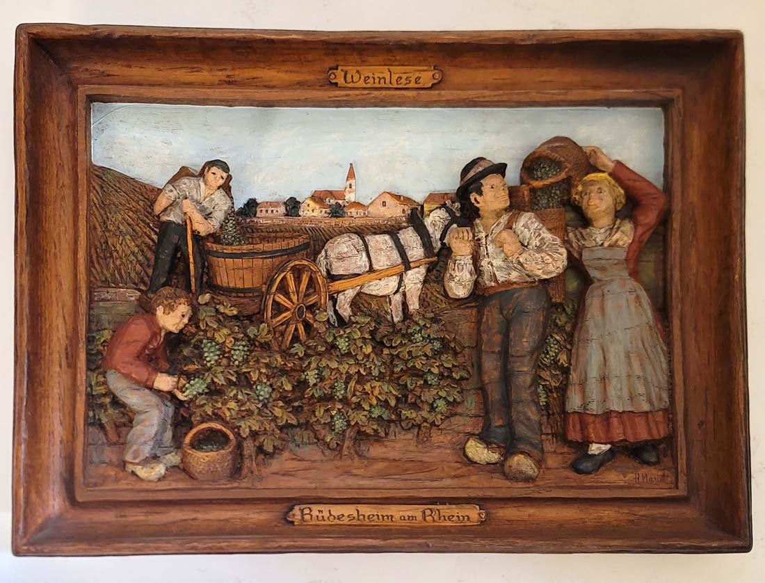 Weinlese Rudesheim Am Rhein Germany Wall Hanging 3D Wood Art: Weinlese Rudesheim Am Rhein Germany Wall Hanging 3D Wood Art. H 1 1/2" x W 9 1/2" x L 12 1/2"