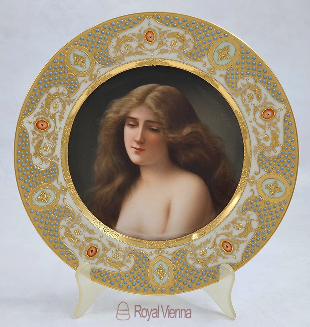 19th C. German Royal Vienna Jeweled Designed Frame: 19th C. German Royal Vienna Jeweled Designed Frame, Signed.