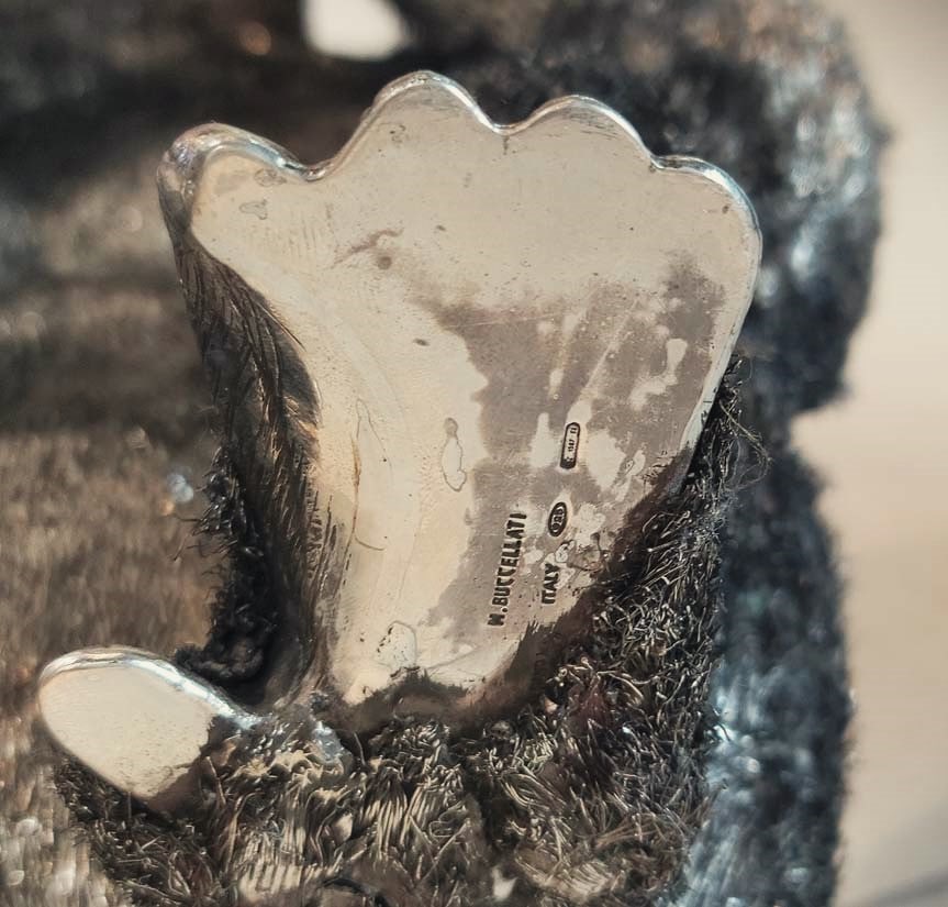 Large Imposing M. Buccellati Sterling Silver Wise Monkey No Evil Set - 2