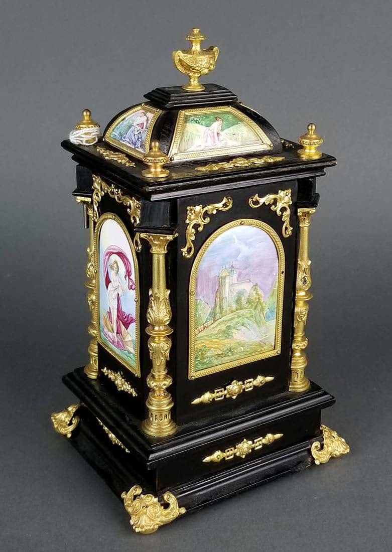 19th C. Large Austrian Viennese Enamel Clock - 6