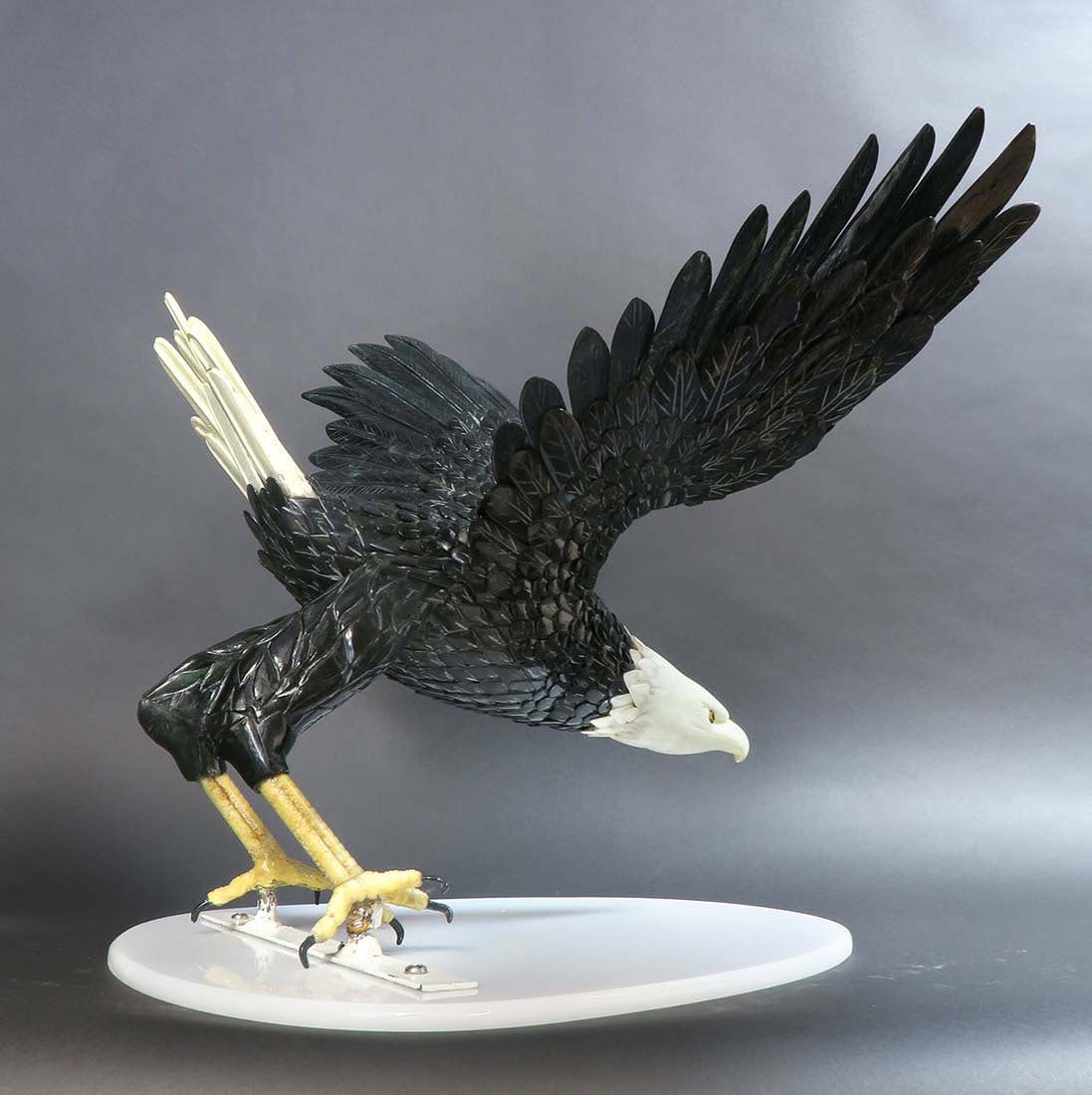 Magnificent Monumental Spinach Jade Eagle - 5