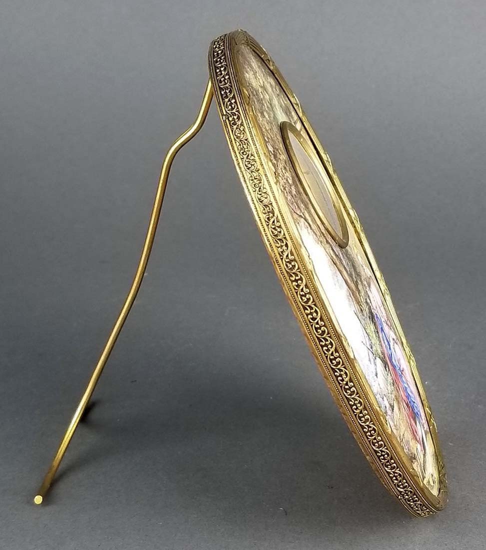 Large Austrian Viennese Enamel Table Clock, 19th C. - 3