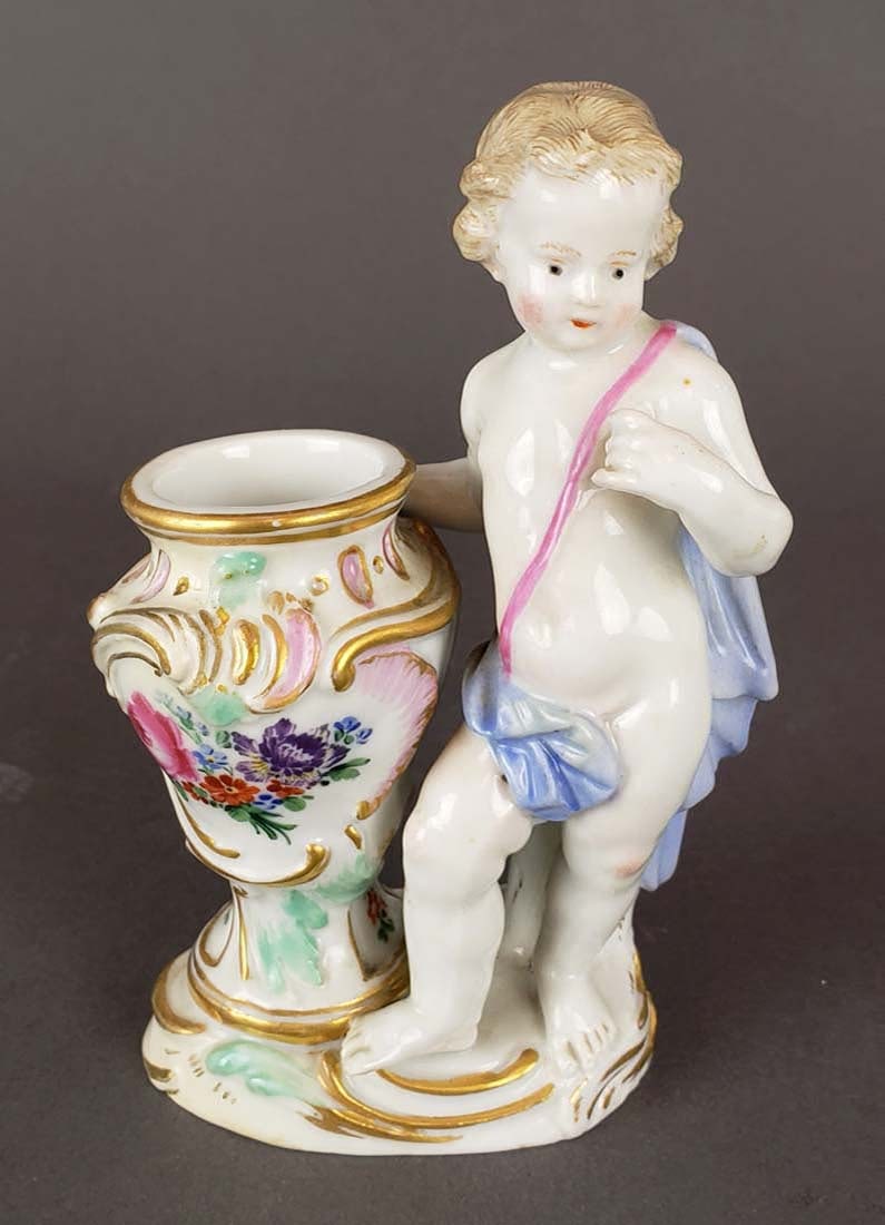 19th C. Meissen Porcelain Figure: 19th C. Meissen Porcelain Figure. Measures H: 5 3/4" W: 3 3/4"