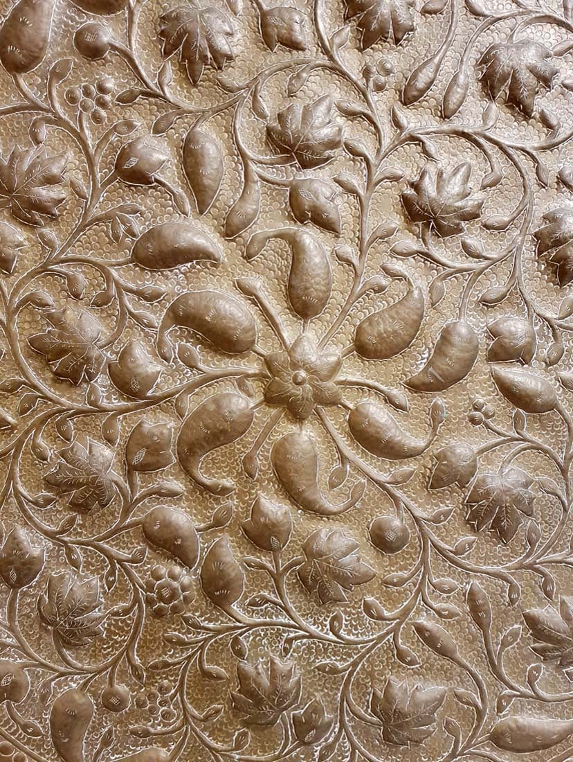 A Large Persian Hand Carving Copper Tray - 3