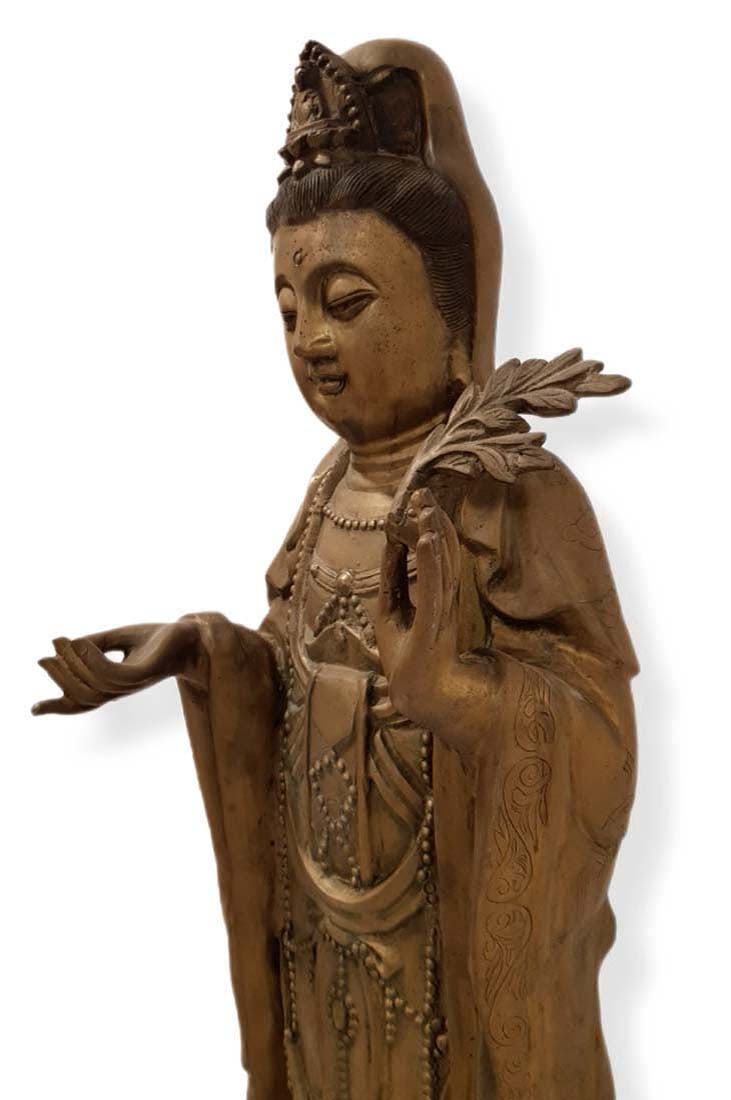 A Large Buddha Brass Statue - 4