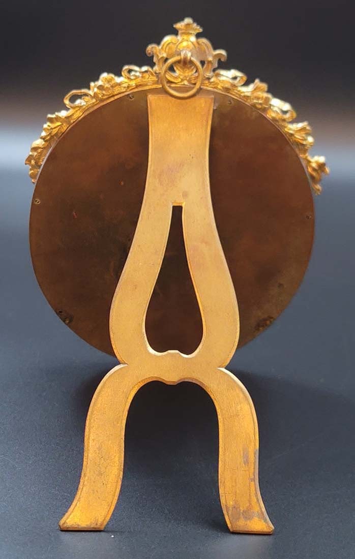 19th C. French Champleve Enamel Bronze Mirror - 5