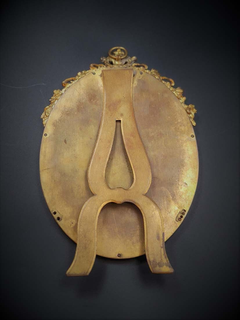 19th C. French Champleve Enamel Bronze Mirror - 6