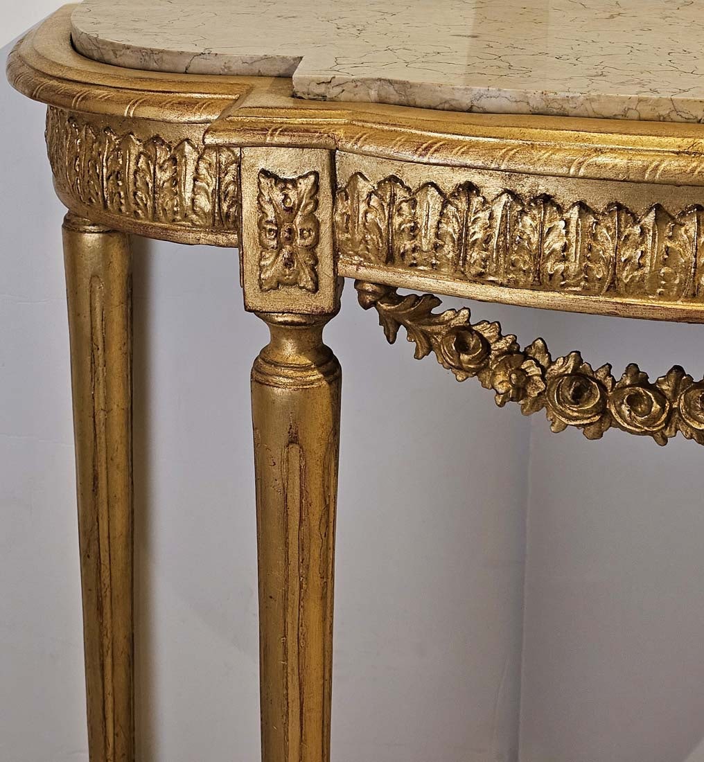 19th C. French Top Marble Console - 4