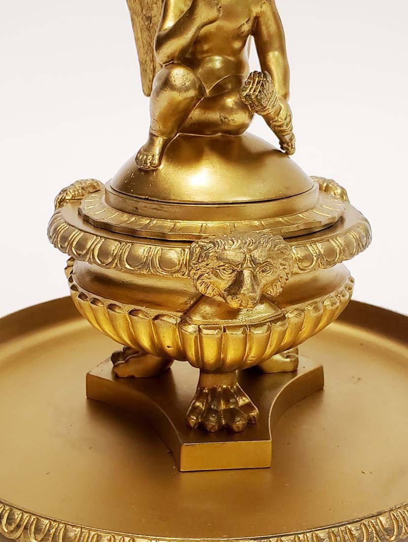 French Gilt Bronze Figural Inkwell - 3