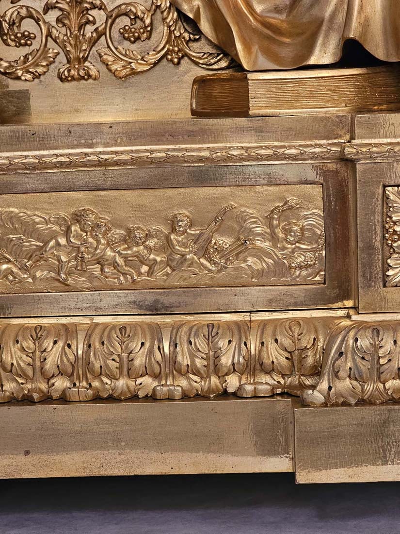 Large 19th C. French Empire Gilt Bronze Figural Clock Signed By Julien Leroy - 10