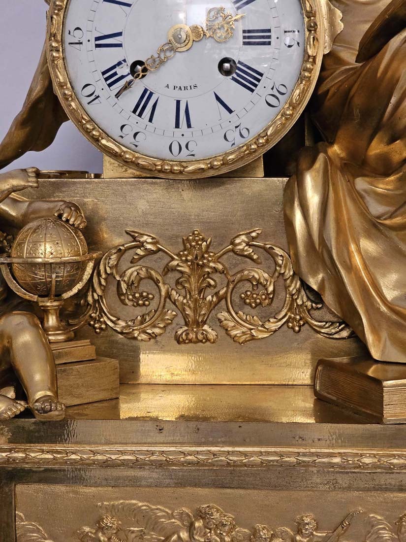 Large 19th C. French Empire Gilt Bronze Figural Clock Signed By Julien Leroy - 11