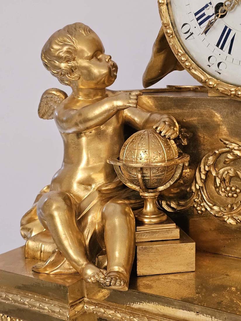 Large 19th C. French Empire Gilt Bronze Figural Clock Signed By Julien Leroy - 3