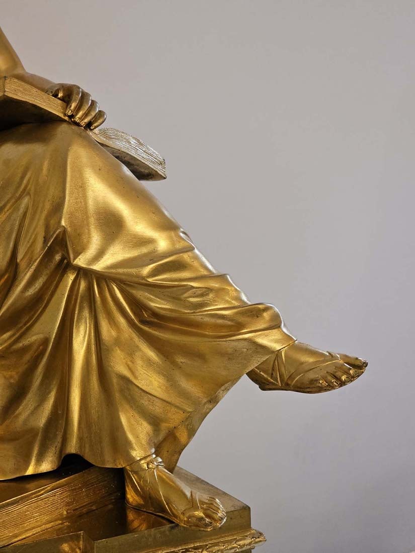 Large 19th C. French Empire Gilt Bronze Figural Clock Signed By Julien Leroy - 9