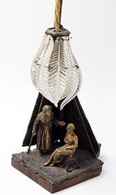 Austrian Bergman Style Orientalist Bronze Figurines Lamp