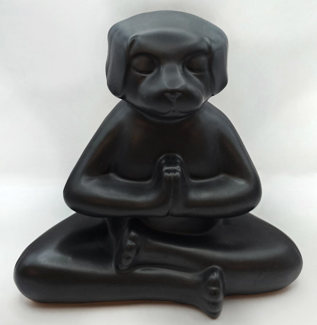 Yoga Figurine Porcelain Labrador Retriever Meditating: Yoga Figurine Porcelain Labrador Retriever Meditating. H 8" x W 5 1/2" x L 8 1/8"