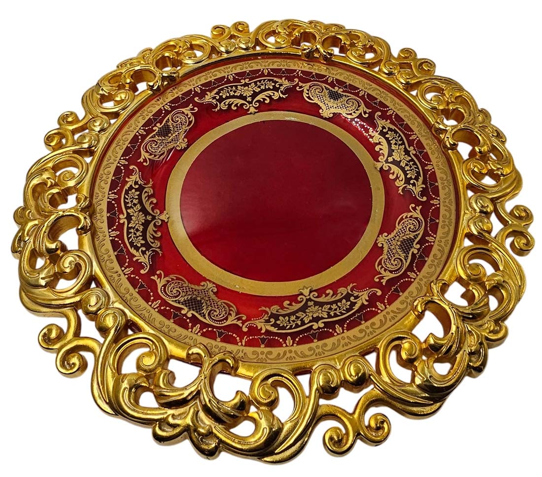 Handmade Gold Plated Ruby Red Crystal Set - 2