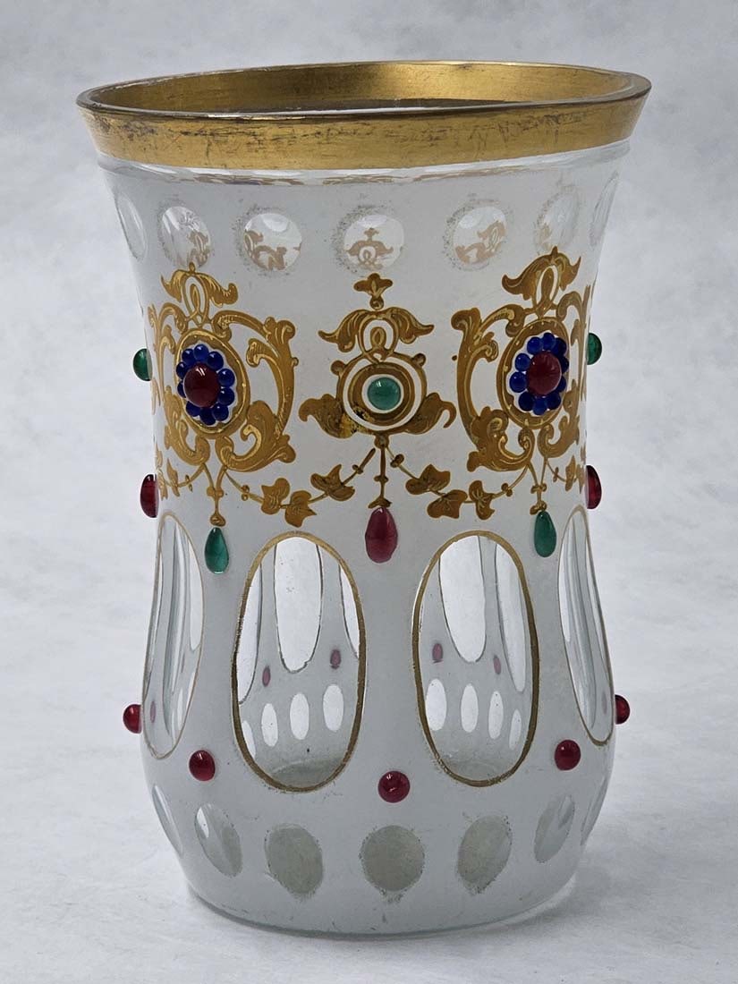 Pair Of Victorian Era, Circa 1870's Moser Bohemian Art Glass Vases - 2