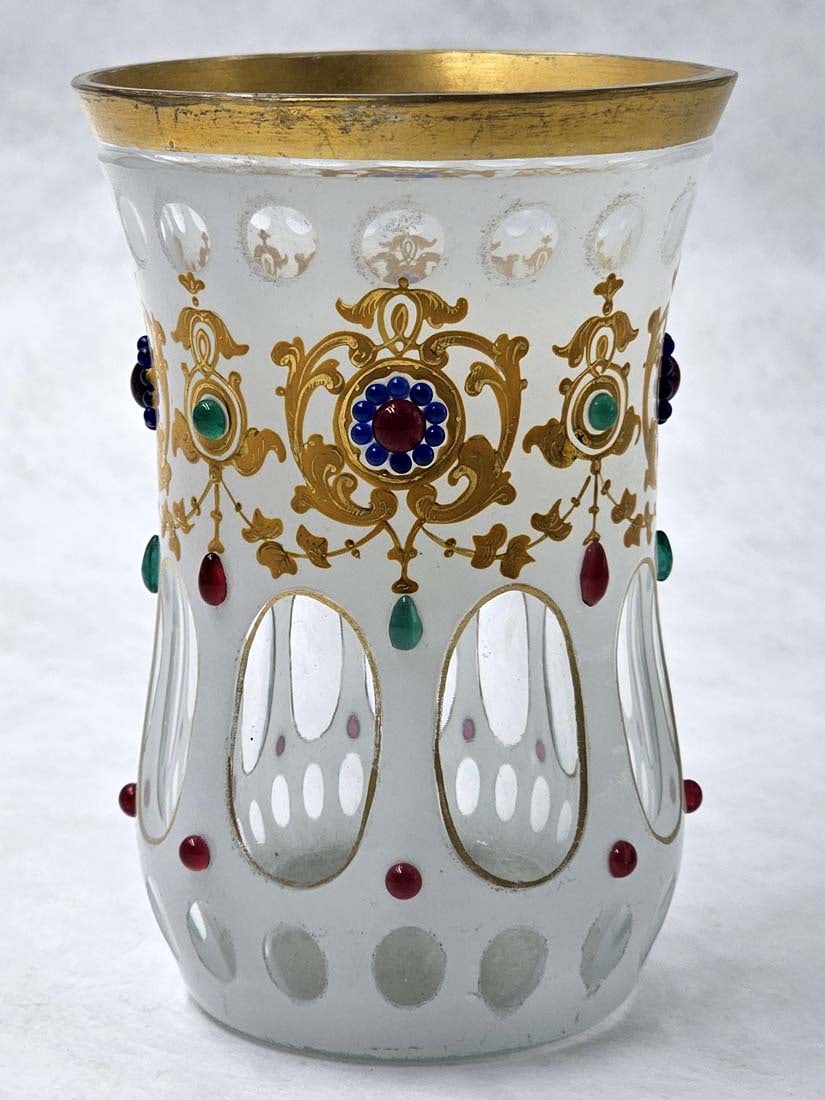 Pair Of Victorian Era, Circa 1870's Moser Bohemian Art Glass Vases - 3