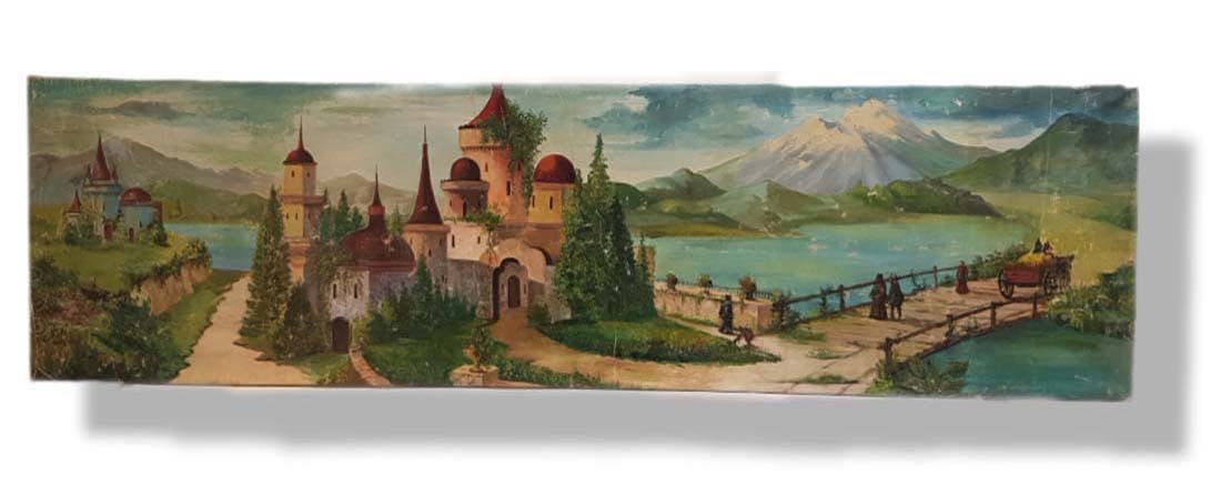 91" Oil On Canvas Landscape Painting: 91" Oil On Canvas Landscape Painting. 25" x 91"