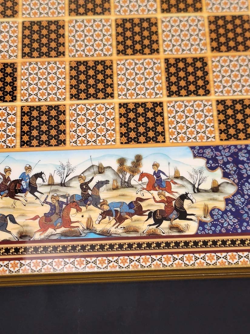 Persian Hand Painted Isfahan ' Khatam ' Backgammon set - 5