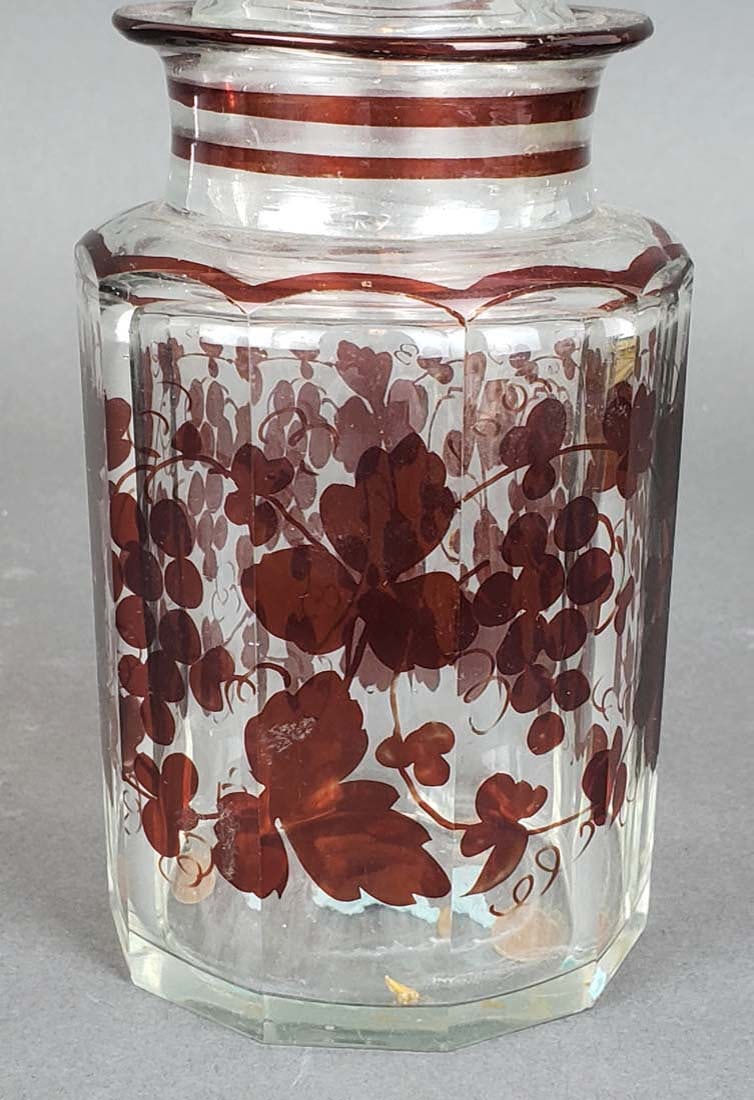 Bohemian Glass Lidded Jar - 2