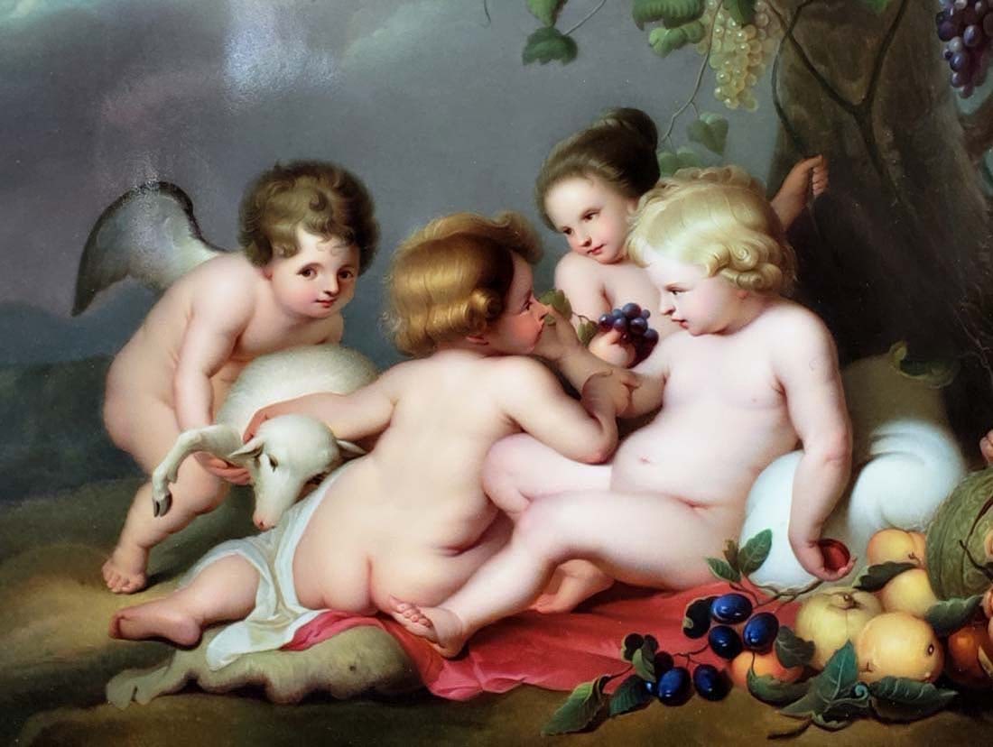 KPM Plaque in Giltwood Frame "Reubens Painting", Circa - 2