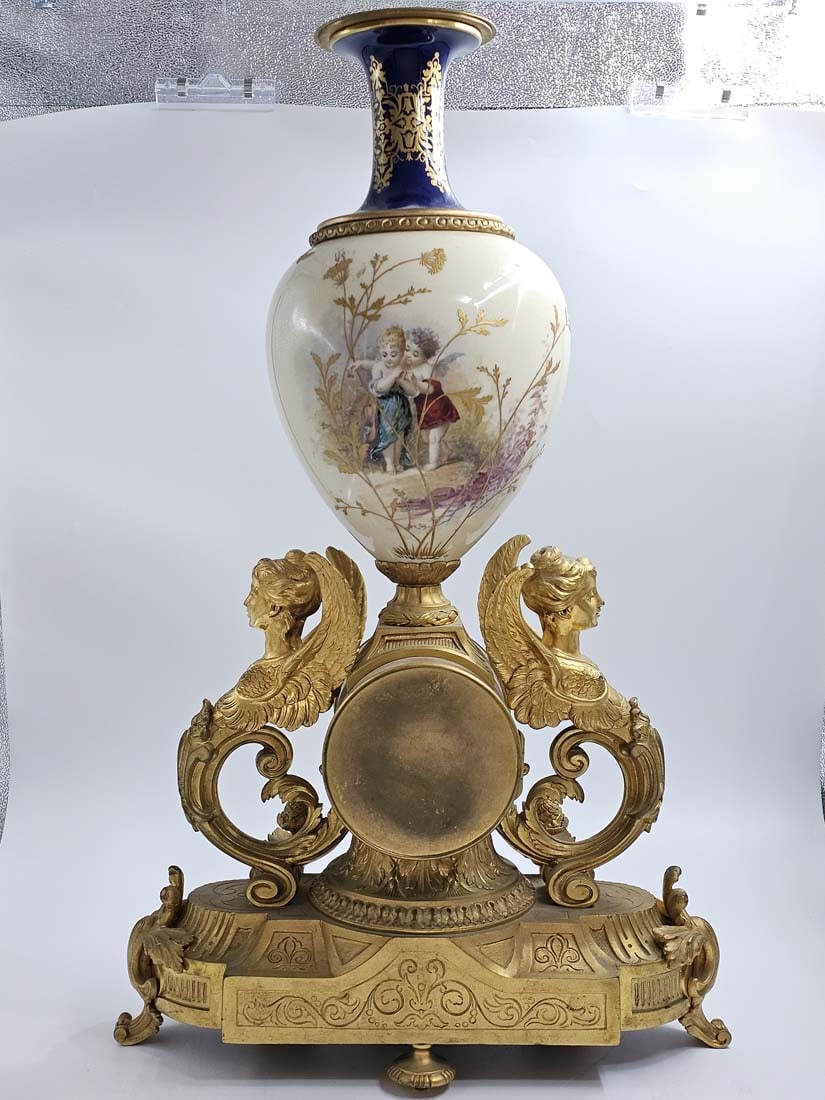 19th C. Figural Bronze Sevres Clock, Signed - 10